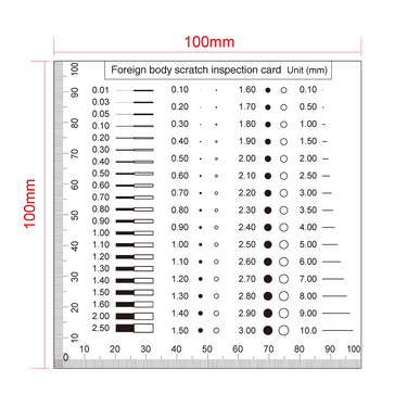 100mm/200 Div Comparison Test Gauge, SKU RT02420413, three quarter front view