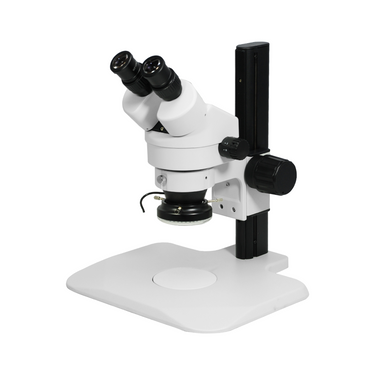 7-90X LED Light Track Stand Binocular Zoom Stereo Microscope, SKU SZ02010024, three quarter front view