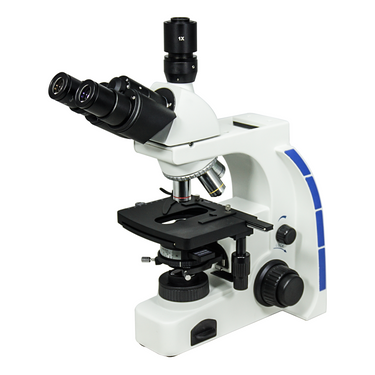 40-1000X LED Coaxial Transmitted Light XY Stage Travel Distance 75x50mm XY Stage Travel Distance 76x54mm Trinocular Phase Contrast Microscope, SKU PH03020313, three quarter front view