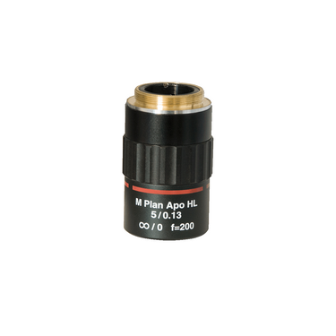 5X Infinity-Corrected Super-Long Working Distance (M Plan Apo HL) Apochromatic Metallurgical Microscope Objective Lens Working Distance 45mm, SKU MT06033241, three quarter front view