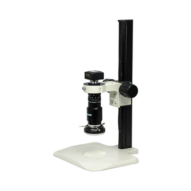 1-6X 3.0 Megapixels CMOS Track Stand UV FREE LED Light Video Zoom Microscope, SKU MZ02110202, three quarter front view