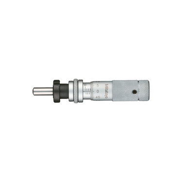 0-0.50″ Mechanical Micrometer Head Graduation 0.001″ 0.5" Spherical with Clamp Nut Zero-Adjustable Mechanical Micrometer Head (with Spindle Lock, Thimble Diameter: Dia. 13mm), SKU Mitutoyo-148-852, three quarter front view