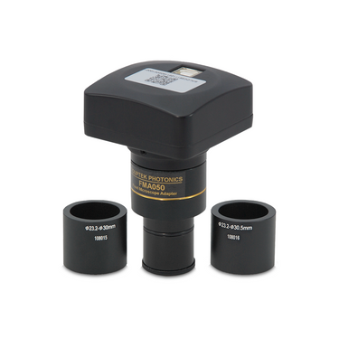 5MP USB 3.0 CMOS Color Digital Microscope Eyepiece Camera + 2K Video Capture 101.2fps + Measurement, Calibration Function for Windows XP/Vista/7/8/10/11, Mac OSX, Linux 2.6 and Above, SKU DC29111451, three quarter front view