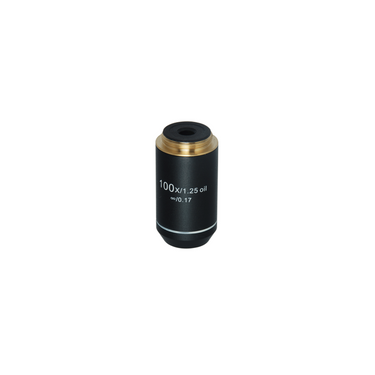100X Infinity-Corrected Achromatic Microscope Objective Lens Working Distance 0.12mm, SKU BM03013811, three quarter front view