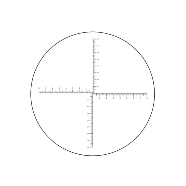 16mm/160 Div Crosshair Scale Reticle ( Dia. 20mm), SKU RT20104124, three quarter front view