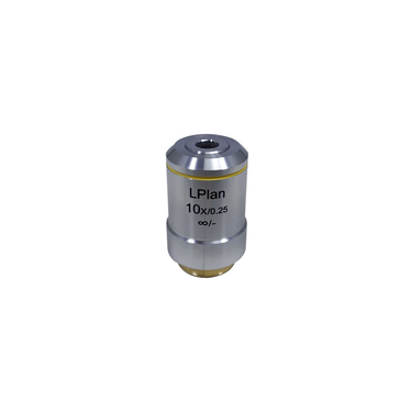 10X Infinity-Corrected Long Working Distance Plan Achromatic Microscope Objective Lens Working Distance 7.94mm, SKU BM05133331, three quarter front view