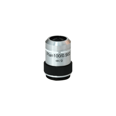 100X Infinity-Corrected Long Working Distance Plan Achromatic Dark Field Metallurgical Microscope Objective Lens Working Distance 2mm, SKU MT04073831, three quarter front view