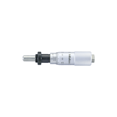 0-0.60″ Mechanical Micrometer Head Graduation 0.001″ 0.6" Spherical with Clamp Nut Zero-Adjustable Mechanical Micrometer Head (Thimble Diameter: Dia. 15mm), SKU Mitutoyo-149-812-10, three quarter front view