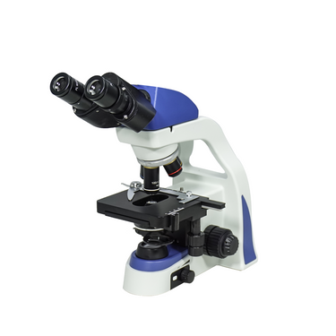 40-1000X LED Coaxial Transmitted Light XY Stage Travel Distance 70x20mm Binocular Biological Microscope, SKU BM05060201, three quarter front view