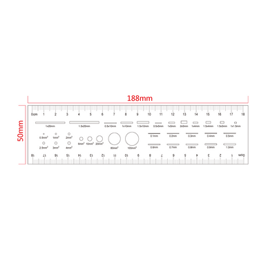 180mm/180 Div Comparison Test Gauge, SKU RT02420301, three quarter front view
