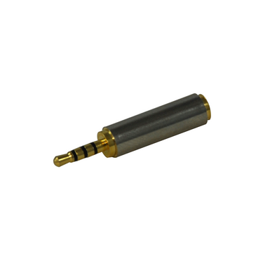 2.5mm Male to 3.5mm Female Stereo Audio Adapter Converter, SKU EC02605891, three quarter front view