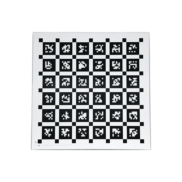 Manufacturing Precision ±10μm Glass Checkerboard Calibration Target compatible with Aprilgrid (500x500mm 6x6), SKU CT20090102, three quarter front view