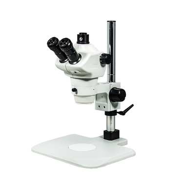 8-50X Post Stand Trinocular Zoom Stereo Microscope, SKU SZ02030251, three quarter front view