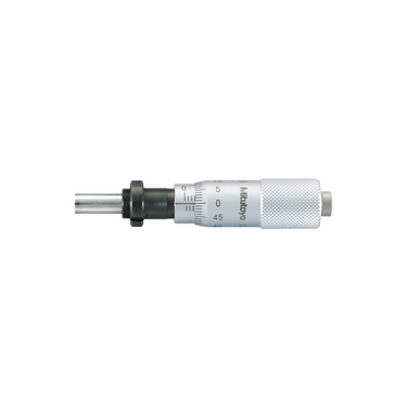 0-0.60″ Mechanical Micrometer Head Graduation 0.001″ 0.6" Flat with Clamp Nut Zero-Adjustable Mechanical Micrometer Head (Thimble Diameter: Dia. 15mm), SKU Mitutoyo-149-147, three quarter front view