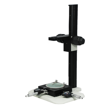 Microscope Track Stand, 39mm Fine Focus Rack with Measurement Stage, SKU ST02041321, three quarter front view