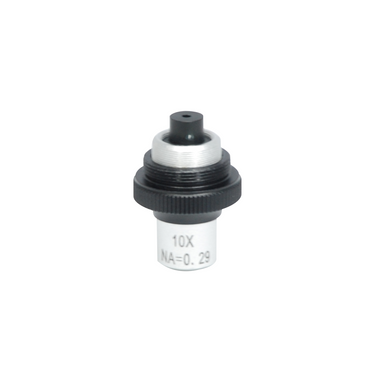 Objective Working Distance 5.5mm 10X Achromatic Objective, SKU PM42012134, three quarter front view