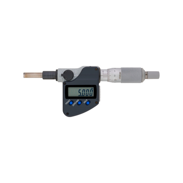 0-25.4mm (0-1″) 1μm 25mm/1" Flat Digimatic Micrometer Head, SKU Mitutoyo-350-351-30, three quarter front view