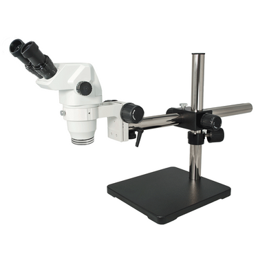 6.5-45X Boom Stand Binocular Zoom Stereo Microscope, SKU SZ02020462, three quarter front view