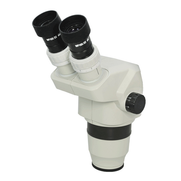 6.7-45X Zoom Ratio 1:6.7 Eyepiece Field of View Dia. 22mm Objective Working Distance 100mm 60° Binocular Zoom Body, SKU SZ05011123, three quarter front view