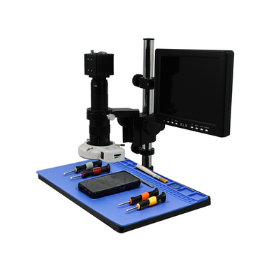 0.35-2.25X LED Reflection Light Video Zoom Microscope, SKU MZ02030123, three quarter front view