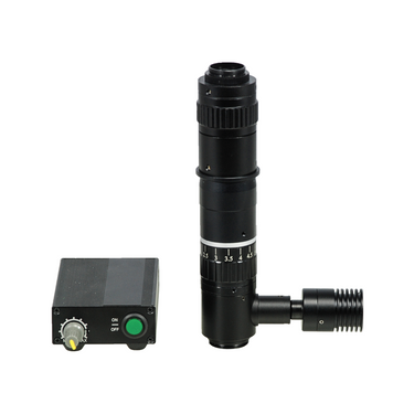 0.3-2.5X LED Light Video Zoom Body with Coaxial Illuminator, SKU MZ37011112, three quarter front view