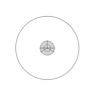 Concentric Circles Reticle ( Dia. 15mm), SKU RT20112111, three quarter front view