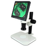 LED Video Microscope, LCD 10 in. Monitor, Industrial Inspection, Track Stand, SKU MV02010201, three quarter front view