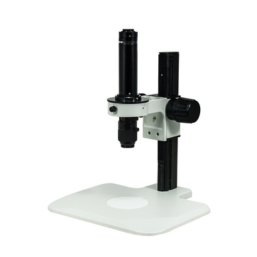 0.7-4.5X Track Stand Video Zoom Microscope, SKU MZ02120201, three quarter front view