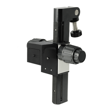 N Adapter E-Arm, Microscope Fine Focus Block, Inclinable Focusing Drive Track, SKU SA02031205, three quarter front view