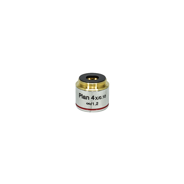 4X Infinity-Corrected Long Working Distance Plan Achromatic Microscope Objective Lens Working Distance 17.3mm, SKU BM13063231, three quarter front view