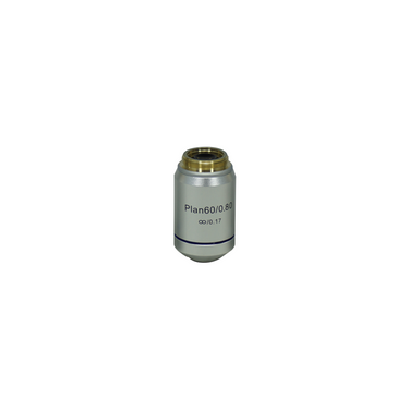 Objective Working Distance 0.19mm 60X Infinity Plan Achromatic Objective, SKU Nexcope-NE610-Objective-60-A, three quarter front view