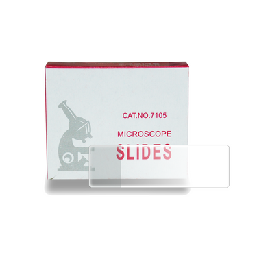 50 Frosted Microscope Slides (White) Glass, SKU SL39101008, three quarter front view
