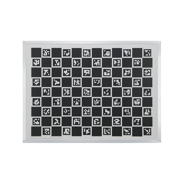 Manufacturing Precision ±10μm Aluminum Alloy Checkerboard Calibration Target compatible with CharuCo (410x310mm 12x9), SKU CT20090302, three quarter front view