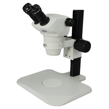 8X-50X Widefield Zoom Stereo Microscope, Binocular, Track Stand (Track Length 325mm), SKU SZ02030021, three quarter front view