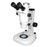 6X-50X Widefield Zoom Stereo Microscope, Trinocular, Track Stand, LED Top and Bottom Light, SKU SZ04030132, three quarter front view