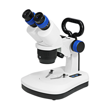 20X/40X Widefield Stereo Microscope, Bioncular, LED Top and Bottom Light, with Handle, SKU FS12150322, three quarter front view