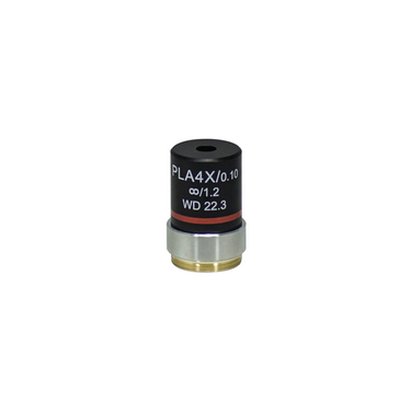 4X Infinity-Corrected Long Working Distance Plan Achromatic Microscope Objective Lens Working Distance 22mm for Phase Contrast Microscope, SKU PH04073231, three quarter front view