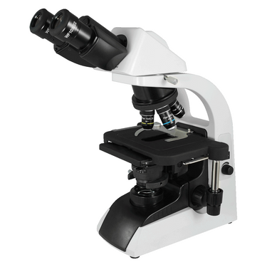 40X-1000X Biological Compound Laboratory Microscope, Binocular, LED Light, 10X Adjustable Eyepieces, SKU BM04060203, three quarter front view