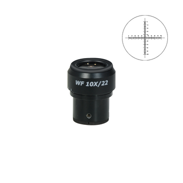 10mm/100 Div Eyepiece Field of View Dia. 15mm 10X Reticle Adjustable Eyepiece ( Dia. 30/FN22), SKU SZ02173241, three quarter front view