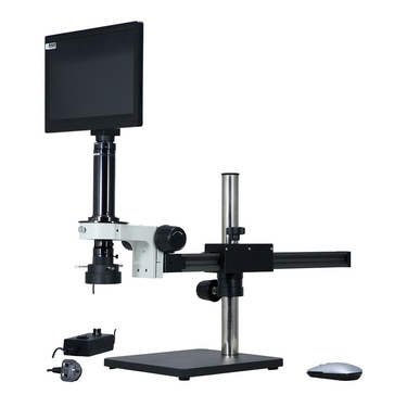 0.7-4.5X 2.0 Megapixels CMOS LED Light Ball Bearing Boom Stand Video Zoom Microscope, SKU MZ02120307, three quarter front view