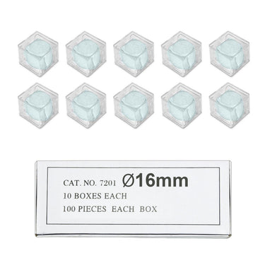 1,000 Glass Cover Slips (16mm Round Circle) for Microscope Slides, SKU SL39301004, three quarter front view