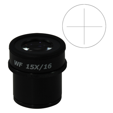 Eyepiece Field of View Dia. 16mm 15X Reticle Adjustable Eyepiece ( Dia. 30/FN16), SKU SZ17013442, three quarter front view
