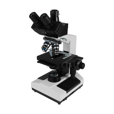 40X-1600X Biological Compound Laboratory Microscope, Trinocular, LED Light, SKU BM13040301, three quarter front view