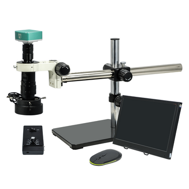 0.35-2.25X 2.0 Megapixels CMOS LED Light Boom Stand Video Zoom Microscope, SKU MZ02210452, three quarter front view