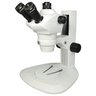 8X-50X Widefield Zoom Stereo Microscope, Trinocular, Track Stand (Track Length 300mm) Fan Shaped Base, SKU SZ09010141, three quarter front view