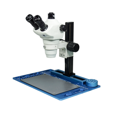 8-50X Track Stand Trinocular Zoom Stereo Microscope, SKU SZ02030071, three quarter front view