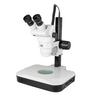 6.7-45X Track Stand HF Dual Illuminated Light Binocular Zoom Stereo Microscope, SKU SZ02020022, three quarter front view