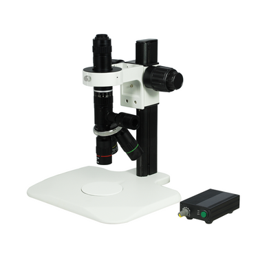 1.5-50X Track Stand Nosepiece Video Zoom Microscope, SKU MZ02370231, three quarter front view