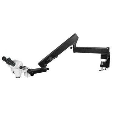 6.5-45X Flexible Arm Binocular Zoom Stereo Microscope, SKU SZ02020662, three quarter front view