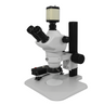8X-50X Widefield Zoom Stereo Microscope, Trinocular, Track Stand, LED Ring Light + 2M VGA Digital Camera, SKU SZ02030041, three quarter front view